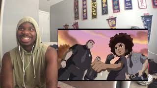 BOONDOCKS HUEY’S BEST FIGHTS COMPILATION REACTION [upl. by Ellan]