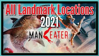 All Landmarks in Maneater 2021  Most Recent  All Locations  Every Map [upl. by Ecnatsnok]