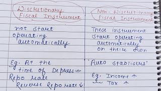 Discretionary and non discretionary fiscal instrument Most easy explaination Economics [upl. by Goodill603]