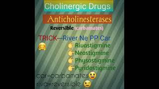 Cholinergic Drugs part 5Anticholinesterases pharmaEasy52 trickpharmacology gpatclassification [upl. by Nnaharas569]