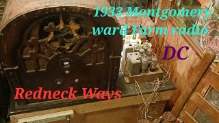 1933 Montgomery Montgomery Ward Airline Battery Farm Radio Redneck Ways [upl. by Kcire]