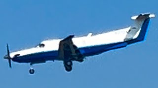 PlaneSense Pilatus PC12 NGX Landing In Idaho Falls N270AF [upl. by Acherman29]