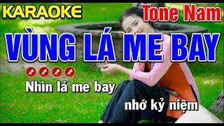 ✔ VÙNG LÁ ME BAY Karaoke Tone Nam  Bến Tình [upl. by Adnek]