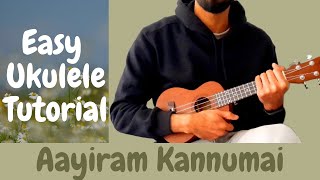 Easy Ukulele Tutorial for Beginners  Aayiram Kannumai  Malayalam Ukulele Cover [upl. by Inohs]