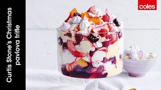 Christmas Pavlova Trifle  Cook with Curtis Stone  Coles [upl. by Amelus74]