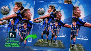 Free PSD file photoshop tutorial Nicolo Barella Sport graphic poster [upl. by Calhoun]