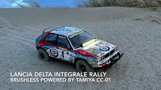 Lancia Delta Integrale Rally powered by Tamiya CC01 beach run tamiya cc01 lancia lanciadelta [upl. by Mona]