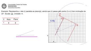 48 Projeções Cotadas Exemplo de paralelismo entre reta e plano [upl. by Ahsyekat]