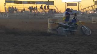 Moto barrel racing at the 2016 Silver Spur Rodeo in Yuma AZ [upl. by Aitital]