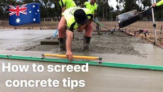 How to screed concrete tips [upl. by Ennayrb]