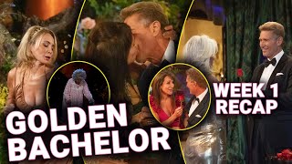 The Golden Bachelor Week 1 Recap Limo Entrances Faith Gets 1st Impression Rose Patty Eliminated [upl. by Nellak]