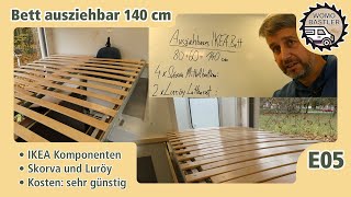 Ausziehbares Bett  IKEA Skorva und Luröy  Krankenwagen 4x4 🚑 DIY Camperausbau  E05  WoMo Bastler [upl. by Yzzo]