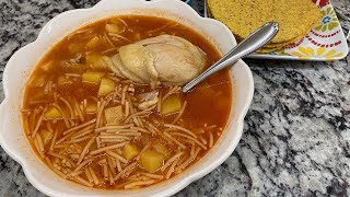 SOPA DE FIDEO CON PAPAS Y POLLO [upl. by Aibar]