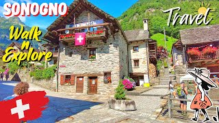 Sonogno 🇨🇭 Beautiful Medieval Villages of Switzerland 🌞 Swiss Village Walking Tour 🌷 [upl. by Emanuel]