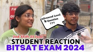 BITSAT EXAM 2024  Students Reaction  Advanced level के Question  2nd Shift 25 June [upl. by Adnof]