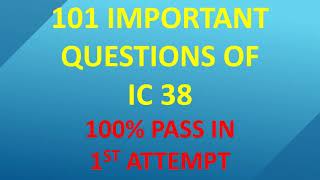 IC 38 Important Questions in English  LIC Agent Exam  IC 38 Exam [upl. by Axia]