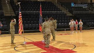 Guard presents colors on AllAmerican Heroes Night [upl. by Applegate]