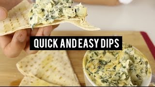 Quick Dips Recipes  How to Make Spinach Artichoke amp Tzatziki [upl. by Emogene]