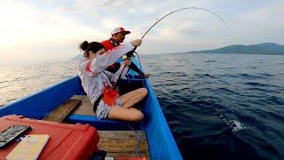 LADY AGLER TAKLUKKAN IKAN DIKEDALAMAN 300 METER ‼️ [upl. by Aramanta]