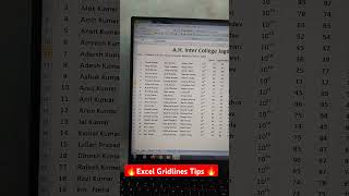 Excel gridlines tips computertricks exceltricks shortsvideo [upl. by Aeslek741]