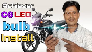 Hero New Achiever 150 LED Bulb Installation  achiever led bulb Installation  Hero New Achiever 150 [upl. by Anidualc]