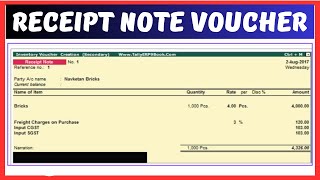 Receipt Notes in Tally ERP 9 in Hindi  Receipt Note Voucher In Tally Eerp 9  Use Tracking Number [upl. by Suiratnod]