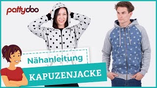 Eine KapuzenSweatjacke nähen  mit Tasche und Reißverschluss [upl. by Adnana]