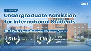 2024 GIST Undergraduate Admission for International Students [upl. by Voletta17]