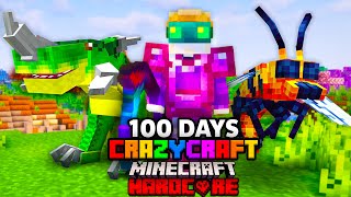 I Survived 100 Days in CRAZY CRAFT in Minecraft Hardcore [upl. by Newob]