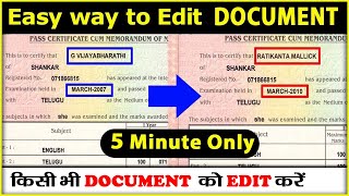 How to Edit Document and Certificate in Photoshop  Document amp Certificate ko edit kaise kare  2024 [upl. by Anidem]