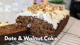 Date amp Walnut Cake with Cream Cheese Frosting Recipe [upl. by Schnurr585]