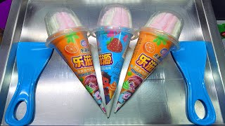 ASMR  Marshmallow Cones Ice Cream Roll  How to make satisfying Ice Cream Roll [upl. by Lindly]