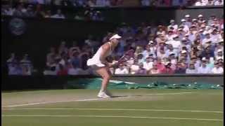 Halep wins epic point v Bouchard  Wimbledon 2014 [upl. by Ellehcyar725]