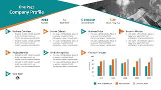 One Page Company Profile PowerPoint Template  Kridha Graphics [upl. by Alyosha]