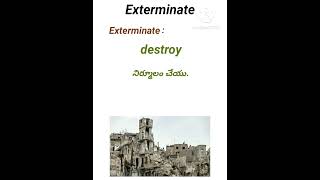 Exterminate meaning in Telugu ssc englishlanguage learnenglish [upl. by Aryamo252]