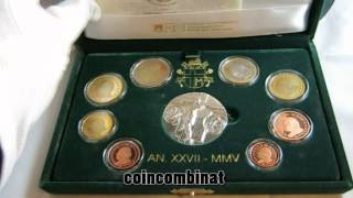 VATICAN 2005 Coin Set Euro VATICANO VATIKAN Kursmünzensatz [upl. by Pablo]