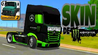 SKIN DE MONSTER ENERGY PARA MERCEDES BENZ ACTROS GRAND TRUCK SIMULATOR 2 [upl. by Leonteen295]