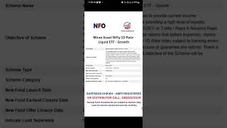 Mirae Asset Nifty 1D Rate Liquid ETF Growth NFO [upl. by Allayne]