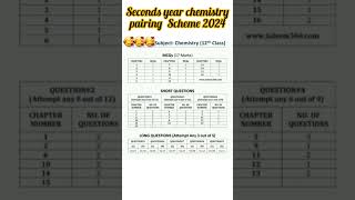 second year chemistry pairing scheme 2024  chemistry pairing scheme 2nd year 2024 [upl. by Ahsain]