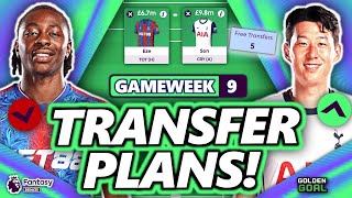 EZE OUT MY FPL GAMEWEEK 9 TRANSFER PLANS  Fantasy Premier League 2425 [upl. by Ruosnam]