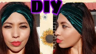 como hacer una diadema cruzada de tela fácil Diy turbante con retazos de tela diy Vincha rápido [upl. by Fabron]