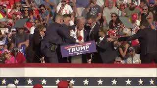 Donald Trump whisked off stage in Pennsylvania after loud noises rang through the crowd [upl. by Bennett936]