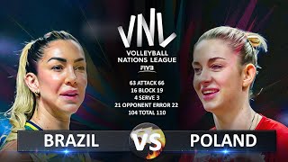 Brazil vs Poland  Bronze Medal Match  Womens VNL 2024 [upl. by Petie997]