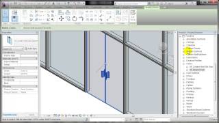 REVIT Placing a door in a curtain wall [upl. by Olgnaed945]