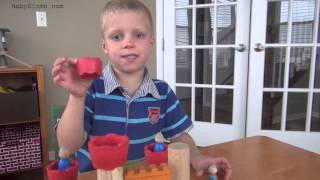 Plan Toys Castle Blocks Review by Baby Gizmo [upl. by Ecikram]