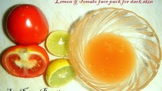 Tomato lemon face pack for dark skin  summer special [upl. by Eelnayr]