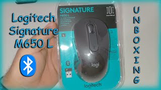 Mouse Sem Fio Logitech Signature M650 L com Design de Tamanho Padrão Clique Silencioso  Unboxing [upl. by Ramberg]