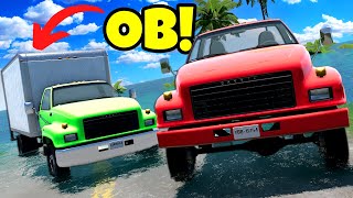 OB amp I Used BIG TRUCKS For DANGEROUS Flood Escape in BeamNG Drive Mods [upl. by Nosdrahcir346]