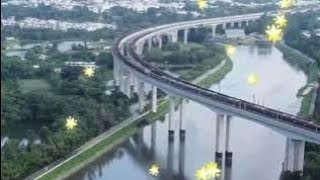 ll Arieal Footage Of Train l Train Running In Big Water Bridge ll ommsuryavlogs9835 [upl. by Luba]