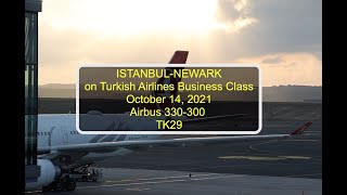 TURKISH AIRLINES A330300 Business Class IstanbulNewark OCT 21 [upl. by Oyam331]